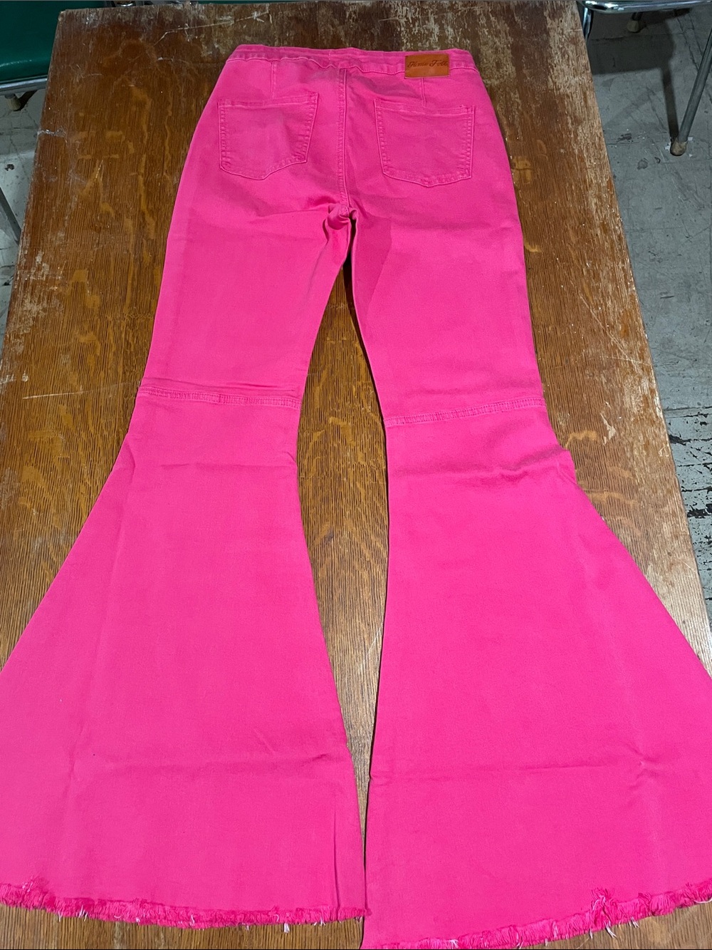 Women’s Flare Jeans in Hot Pink - Picture 3 of 6